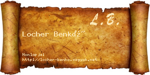 Locher Benkő névjegykártya